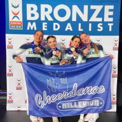 Članice Cheerdance Millenium so s slovensko izbrano vrsto osvojile bronasto medaljo (CHEERDANCE MILLENIUM)