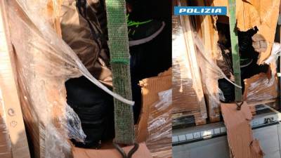 Migrante so skrivali za kartonastimi škatlami (POLICIJA)