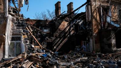 Porušene hiše v Mikolajivu (ANSA)