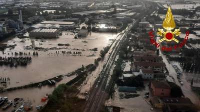 Poplavljene površine v Toskani (ANSA)