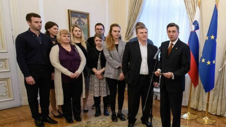 Predsednik Pahor z družino Gorazda Pučnika