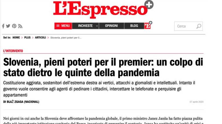 Zgaga v Espressu odgovarja slovenskemu veleposlaniku