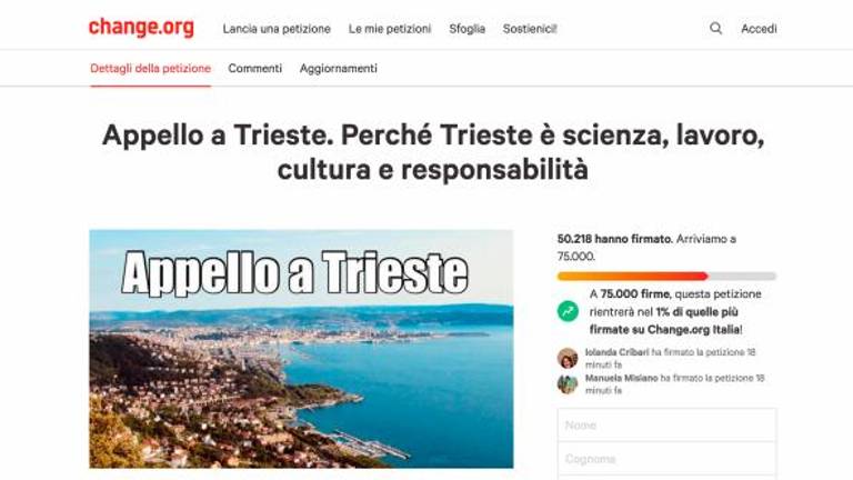 Za »Trst mesto odgovornosti« več kot 50.000 podpisnikov