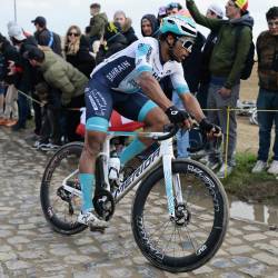 Daniel Skerl se je aprila preizkusil na znamenitih tlakovcih severnega pekla Pariz-Roubaix (FB/TEAM BAHRAIN VICTORIOUS)