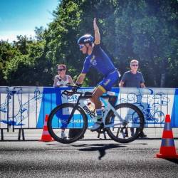Marco Leghissa med kolesarskim delom celovškega Ironmana (OSEBNI ARHIV)