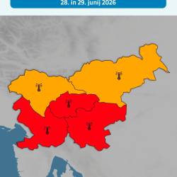 Vremensko opozorilo za 28. in 29. junij (ARSO)