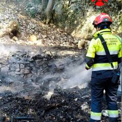 Tržaški prostovoljni gasilci na delu na paštnu pod Križem (TRŽAŠKI PROSTOVOLJNI GASILCI)