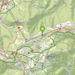 Zemljevid kraja nezgode na Zoncolanu (CNSAS)