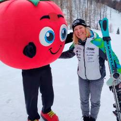 Ilka Štuhec danes na smučišču na Peci (LUŠT/FACEBOOK)