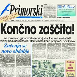 Na dan sprejetja zaščitnega zakona se je uredništvo Primorskega dnevnika pošteno nadelalo