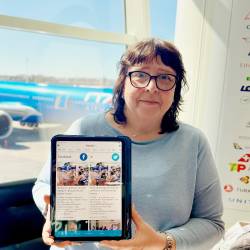 Digitalna izdaja dnevnika krajša ure čakanja na letališču v New Yorku. <i>(Ester Derganc)</i>