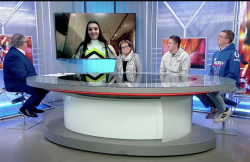 V studiu Alma Žnidarčič, Rok Heiligstein in Boris Stopar, na videozvezi Caterina Sinigoi