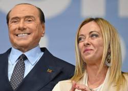 Silvio Berlusconi in Giorgia Meloni (ARHIV)