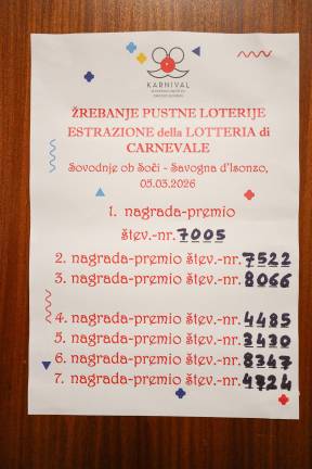 Društvo Karnival izžrebalo srečke pustne loterije