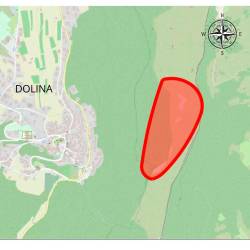 V rdeči barvi je označeno območje, kjer sta prepovedana plezanje in letenje dronov (NARAVNI REZERVAT DOLINE GLINŠČICE/FACEBOOK)