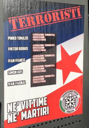 Lepaki CasaPound proti žrtvam drugega tržaškega procesa