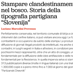 Naslovnica članka v spletnem glasilu VZPI-ANPI Patria Indipendente