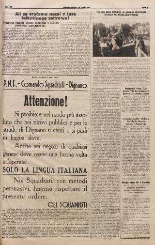 Objava vodnjanskega letaka v glasilu Ljudska pravica