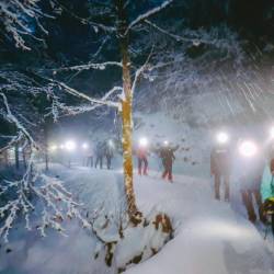 Pohodnike SPDG je skoraj vseskozi spremljalo hladno, vendar jasno vreme, dočakali pa so tudi sneženje (M.Z.)