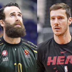 Gigi Datome (levo) in Goran Dragić (desno)