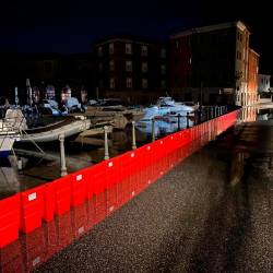 Protipoplavne pregrade so bile sinoči v Miljah učinkovite (OBČINA MILJE FACEBOOK)