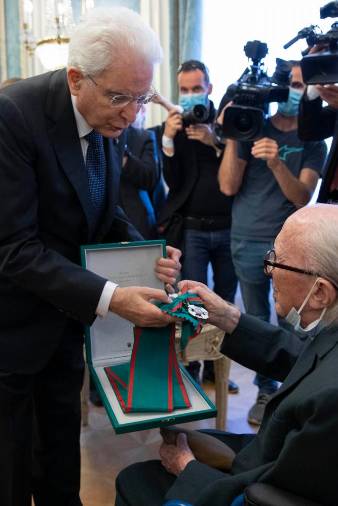 $!Sergio Mattarella in Boris Pahor (ARHIV)