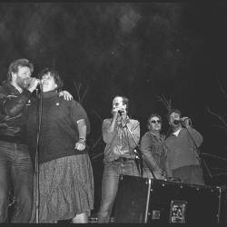 Na odru Andrej Šifrer (z leve), Šerbi in Vlado Kreslin (JANI KENDA)