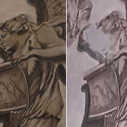 Obraz keruba je 83-letni zakristan in amaterski dekorator enostavno prekril s štukom (ANSA)