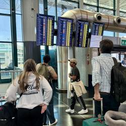 Zmeda na rimskem letališču Fiumicino (ANSA)