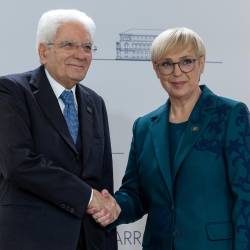 Predsednika Sergio Mattarella in Nataša Pirc Musar
