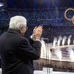 Predsednik italijanske republike Sergio Mattarella je uradno odprl 25. zimske olimpijske igre Milan Cortina 2026 (Us Quirinale/ Paolo Giandotti / ANSA)