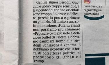 Odgovor novinarja Alda Cazzulla v današnjem časopisu Il Corriere della Sera