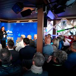 Državna sekretarka na Uradu Vlade Republike Slovenije za Slovence v zamejstvu in po svetu Vesna Humar na današnji konferenci v Cortini d’Ampezzo (USZS)