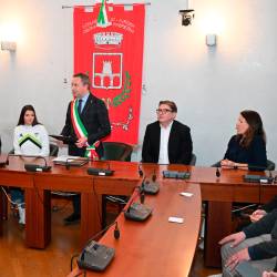 Dobrodošlico je Caterini Sinigoi izrekel devinsko-nabrežinski župan Igor Gabrovec (FOTODAMJ@N)