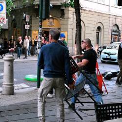 Skrajni desničarji so med letošnjo komemoracijo za Almeriga Grilza napadli antifašiste in policiste (FOTODAMJ@N)