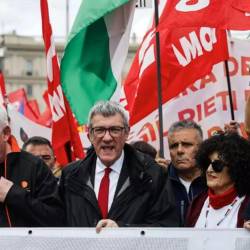 Sindikat CGIL je za jutri oklical vsedržavno stavko proti proračunu vlade Giorgie Meloni (ANSA)