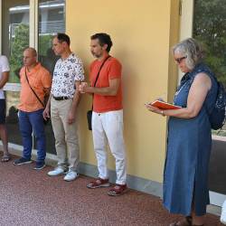 V Ulici Docce se se včeraj zbrali rajonski in občinski predstavniki liste Punto Franco ter predstavniki sindikatov