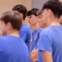 Odbojkarji Soče SloVolley na letošnjem prvem treningu (TIBALDI)