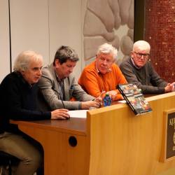 Z leve Andrea Bellavite, Saša Quinzi, Igor Komel in Silvan Bevčar (KULTURNI DOM)