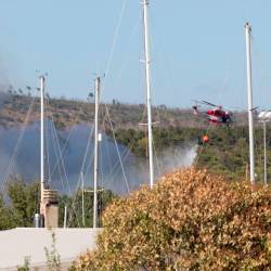 Požar med Tržičem in Štivanom gasijo tudi s helikopterjem (BONAVENTURA/TIBALDI)