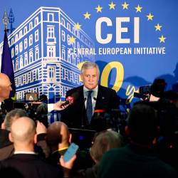 Italijanski minister za zunanje zadeve Antonio Tajani na slavnostnem dogodku ob 30. obletnici izvršnega sekretariata Srednjeevropske pobude (LUCA TEDESCHI/FOTODAMJ@N)