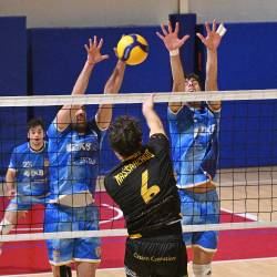 Odbojkarji Soče SloVolleyja na eni od domačih tekem (FOTODAMJ@N)