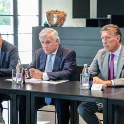 Z leve Tone Kajzer, Antonio Tajani in Damijan Terpin (TIBALDI)