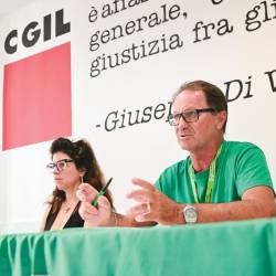 Sindakalista Fratianni (CGIL) in Pototschnig (FIALS)