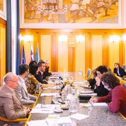 Udeleženci včerajšnje novinarske konference (ANA ROJC)