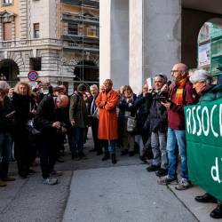 Včerajšnji shod pred deželnim svetom (LUCA TEDESCHI/FOTODAMJ@N)