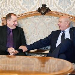 Maurizio Marchesich (levo) in tržaški župan Roberto Dipiazza (FOTODAMJ@N)