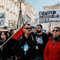 Včerajšnji protifašistični shod na Reki (FACEBOOK/GRAĐANKE I GRAĐANI RIJEKE)