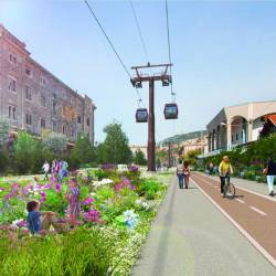 Računalniški prikaz načrta žičnice