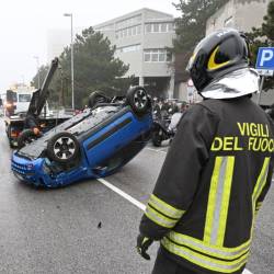 Prometna nesreča v Ulici Forlanini (FOTODAMJ@N)